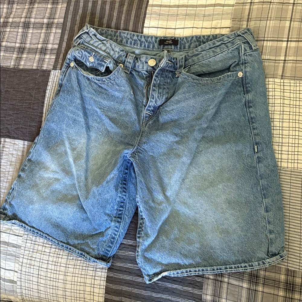 True Religion Light Blue Denim Shorts